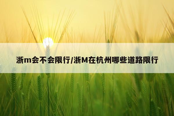 浙m会不会限行/浙M在杭州哪些道路限行