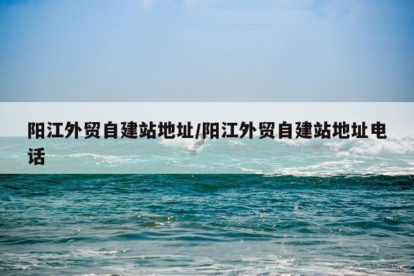 阳江外贸自建站地址/阳江外贸自建站地址电话