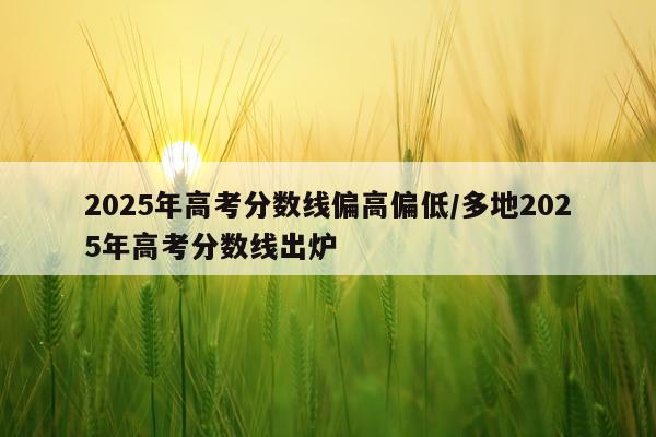 2025年高考分数线偏高偏低/多地2025年高考分数线出炉