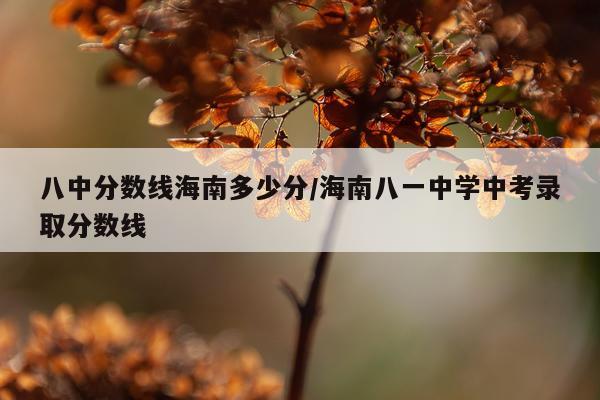 八中分数线海南多少分/海南八一中学中考录取分数线