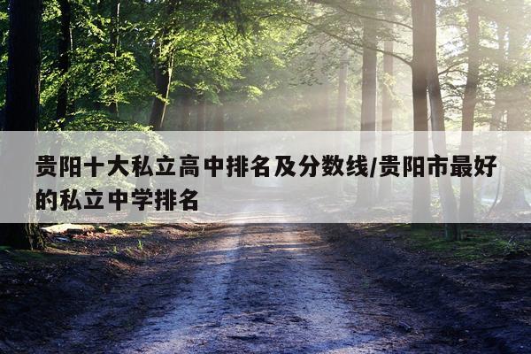 贵阳十大私立高中排名及分数线/贵阳市最好的私立中学排名