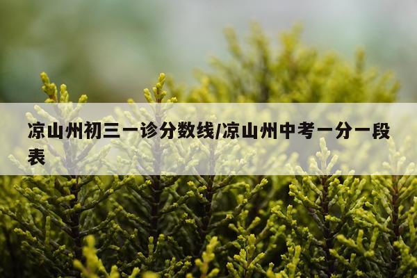 凉山州初三一诊分数线/凉山州中考一分一段表