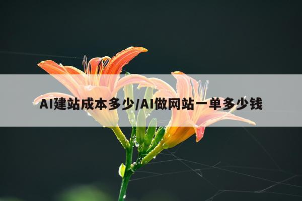 AI建站成本多少/AI做网站一单多少钱