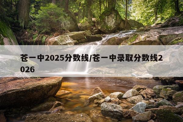 苍一中2025分数线/苍一中录取分数线2026