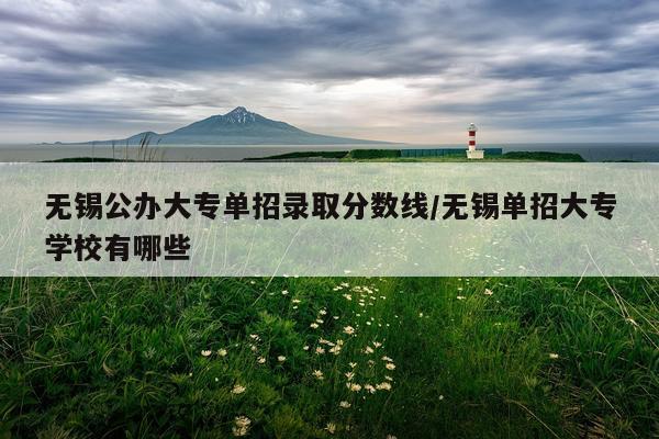 无锡公办大专单招录取分数线/无锡单招大专学校有哪些
