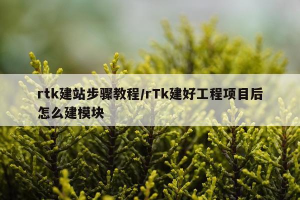 rtk建站步骤教程/rTk建好工程项目后怎么建模块