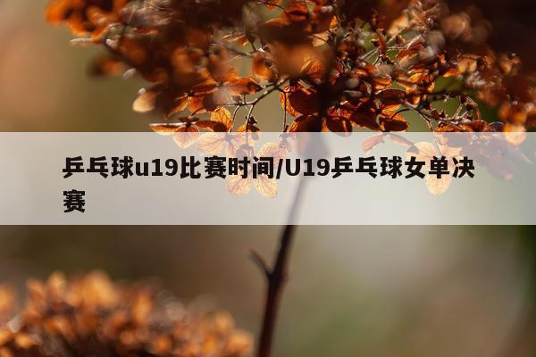 乒乓球u19比赛时间/U19乒乓球女单决赛
