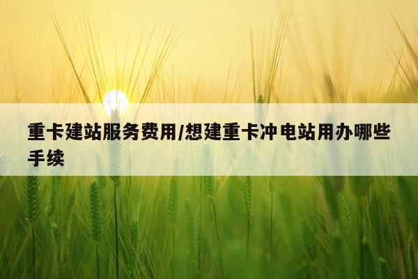 重卡建站服务费用/想建重卡冲电站用办哪些手续