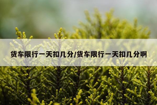 货车限行一天扣几分/货车限行一天扣几分啊