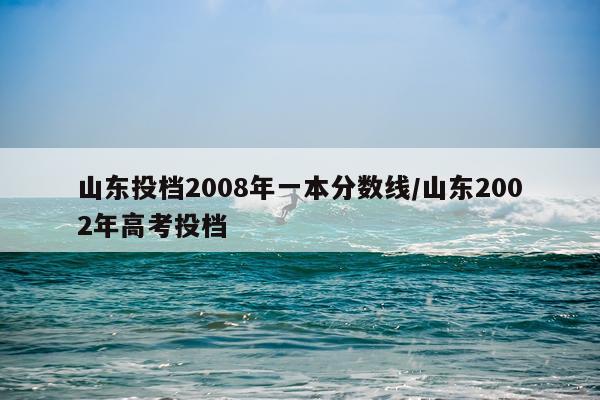 山东投档2008年一本分数线/山东2002年高考投档
