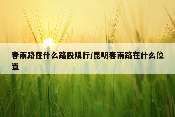 春雨路在什么路段限行/昆明春雨路在什么位置