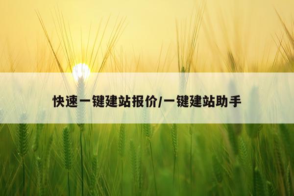 快速一键建站报价/一键建站助手