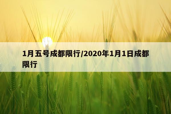 1月五号成都限行/2020年1月1日成都限行
