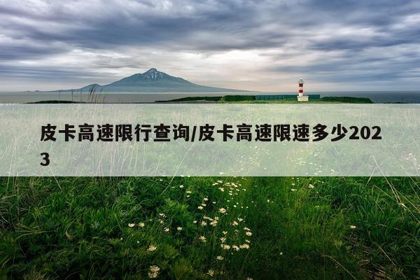 皮卡高速限行查询/皮卡高速限速多少2023