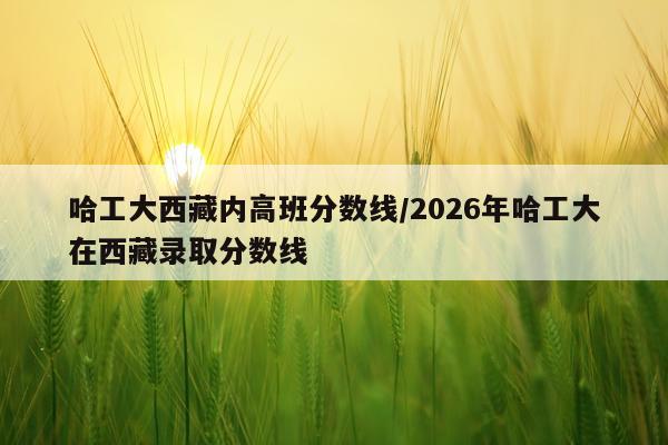 哈工大西藏内高班分数线/2026年哈工大在西藏录取分数线