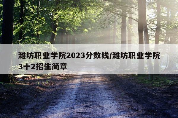 潍坊职业学院2023分数线/潍坊职业学院3十2招生简章