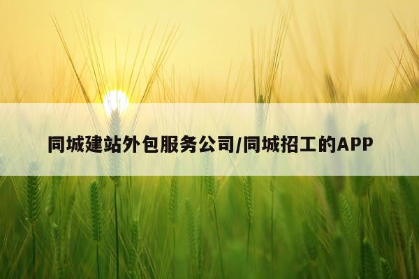 同城建站外包服务公司/同城招工的APP