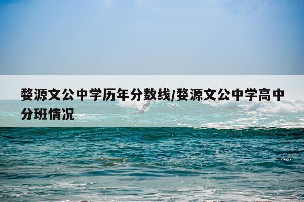 婺源文公中学历年分数线/婺源文公中学高中分班情况