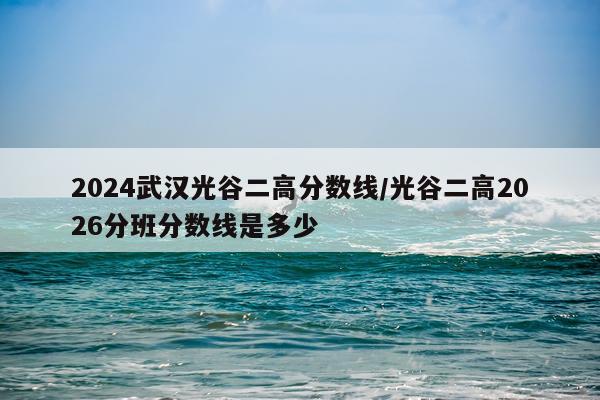 2024武汉光谷二高分数线/光谷二高2026分班分数线是多少