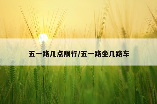 五一路几点限行/五一路坐几路车