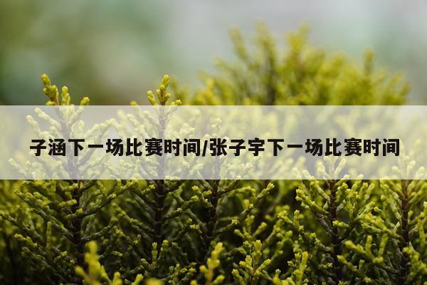 子涵下一场比赛时间/张子宇下一场比赛时间