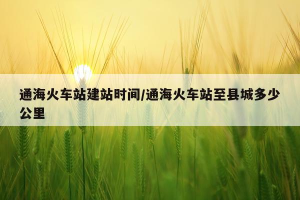 通海火车站建站时间/通海火车站至县城多少公里