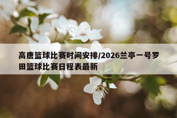 高唐篮球比赛时间安排/2026兰亭一号罗田篮球比赛日程表最新