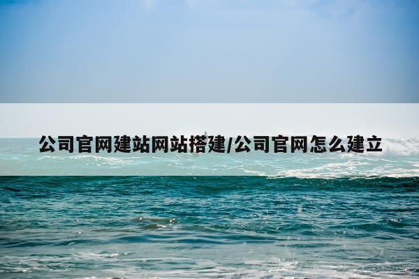 公司官网建站网站搭建/公司官网怎么建立