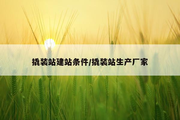 撬装站建站条件/撬装站生产厂家
