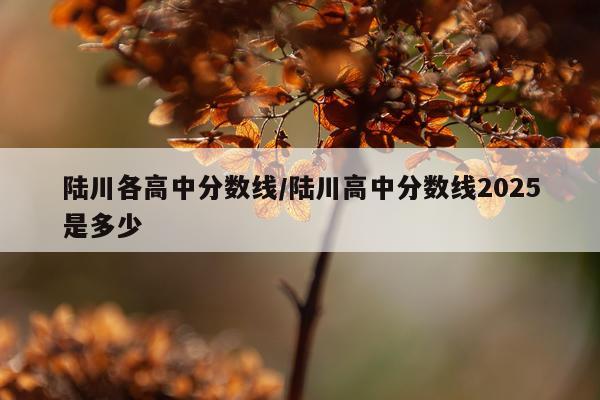 陆川各高中分数线/陆川高中分数线2025是多少