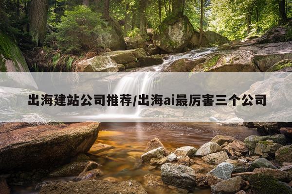出海建站公司推荐/出海ai最厉害三个公司