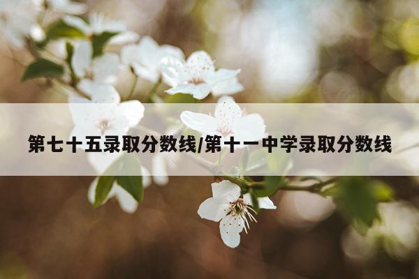第七十五录取分数线/第十一中学录取分数线