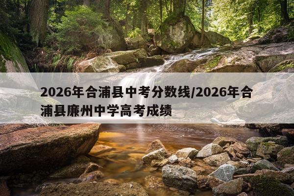 2026年合浦县中考分数线/2026年合浦县廉州中学高考成绩