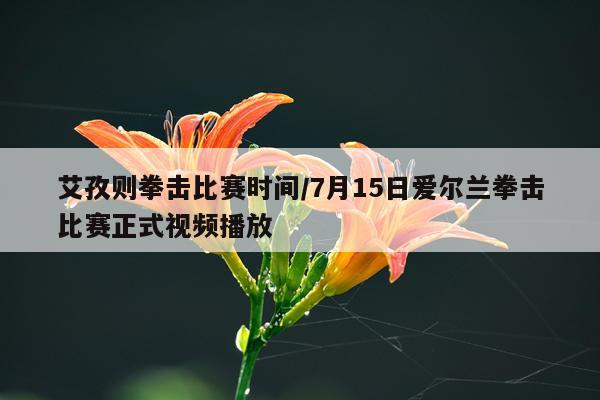 艾孜则拳击比赛时间/7月15日爱尔兰拳击比赛正式视频播放