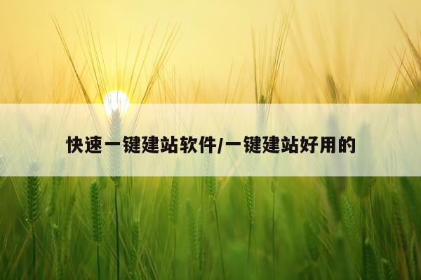 快速一键建站软件/一键建站好用的