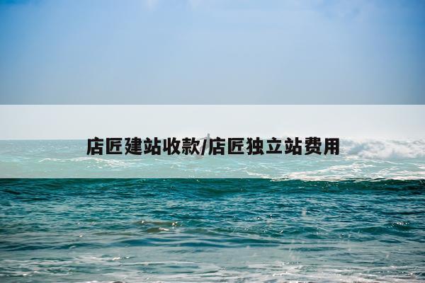 店匠建站收款/店匠独立站费用