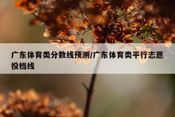 广东体育类分数线预测/广东体育类平行志愿投档线