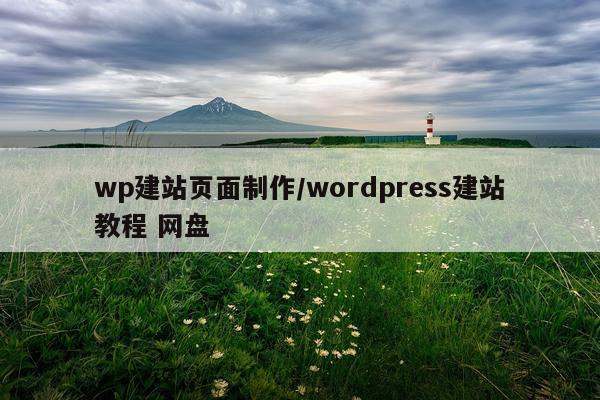 wp建站页面制作/wordpress建站教程 网盘