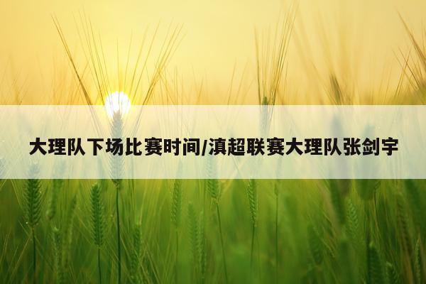 大理队下场比赛时间/滇超联赛大理队张剑宇