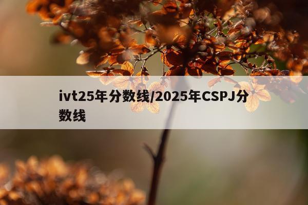 ivt25年分数线/2025年CSPJ分数线