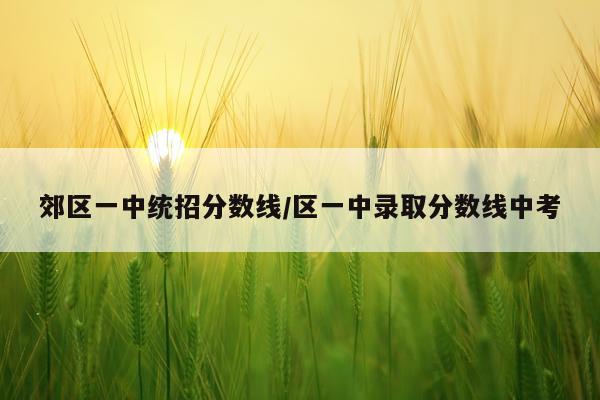 郊区一中统招分数线/区一中录取分数线中考