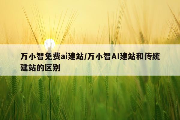 万小智免费ai建站/万小智AI建站和传统建站的区别