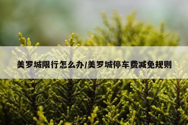 美罗城限行怎么办/美罗城停车费减免规则