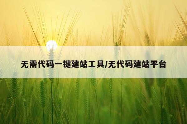 无需代码一键建站工具/无代码建站平台