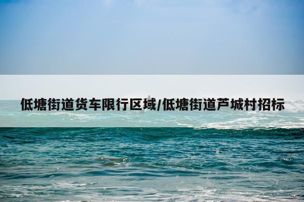 低塘街道货车限行区域/低塘街道芦城村招标